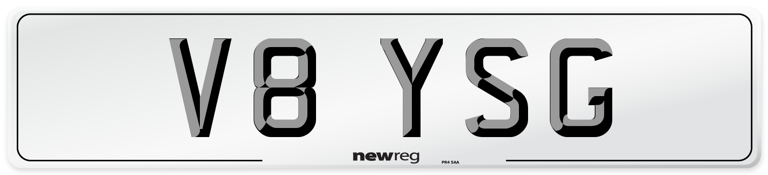 V8 YSG Number Plate from New Reg